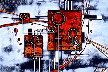 soyut renk tasarımı resim çizimi eskiz retro vintage