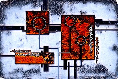 soyut renk tasarımı resim çizimi eskiz retro vintage