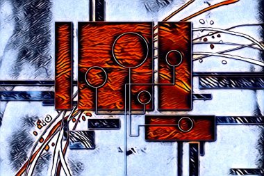 soyut renk tasarımı resim çizimi eskiz retro vintage