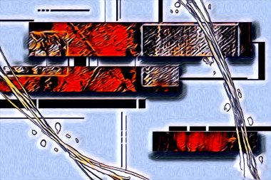 soyut renk tasarımı resim çizimi eskiz retro vintage