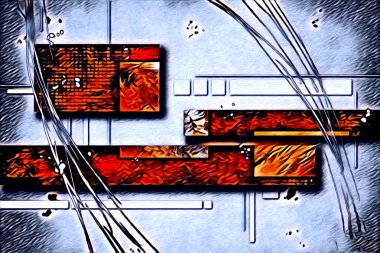 soyut renk tasarımı resim çizimi eskiz retro vintage