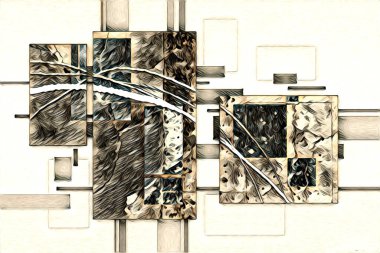 soyut renk tasarımı resim çizimi eskiz retro vintage