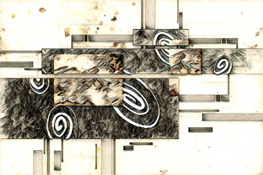 soyut renk tasarımı resim çizimi eskiz retro vintage