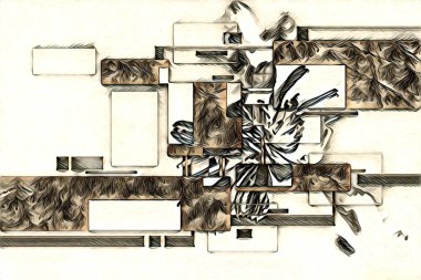 soyut renk tasarımı resim çizimi eskiz retro vintage