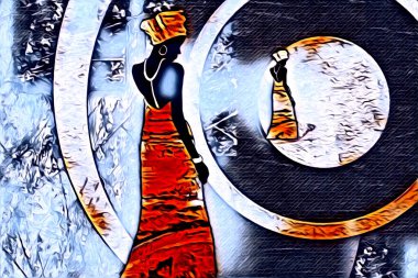 Afrikalı etnik retro vintage çizim çizimi