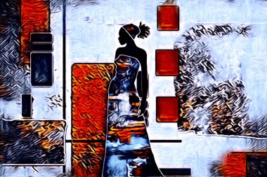 Afrikalı etnik retro vintage çizim çizimi