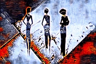 Afrikalı etnik retro vintage çizim çizimi