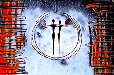 Afrikalı etnik retro vintage çizim çizimi