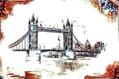 Londra sanat tasarımı çizimi çizimi eğlenceli tasarım antika retro