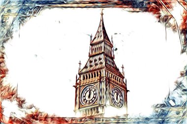 Londra sanat tasarımı çizimi çizimi eğlenceli tasarım antika retro