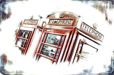 Londra sanat tasarımı çizimi çizimi eğlenceli tasarım antika retro