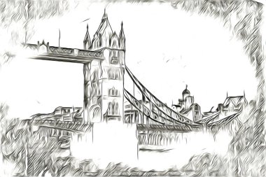 Londra sanat tasarımı çizimi çizimi eğlenceli tasarım antika retro