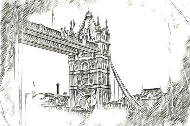 Londra sanat tasarımı çizimi çizimi eğlenceli tasarım antika retro