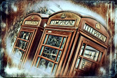 Londra sanat tasarımı çizimi çizimi eğlenceli tasarım antika retro