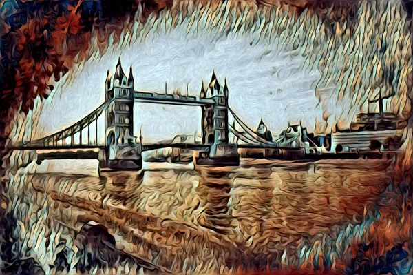 London Art Rajz Vázlat Illusztráció Szórakoztató Design Vintage Retro — Stock Fotó