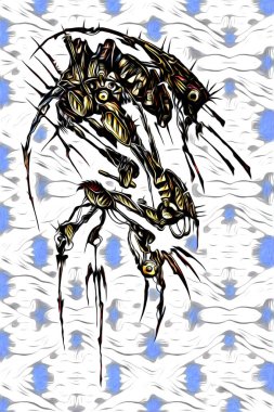 Sibernetik imgelemler gelecekteki dünyada gelecekteki metalik bilim kurgu erkek insansı sayborgun resimleridir.