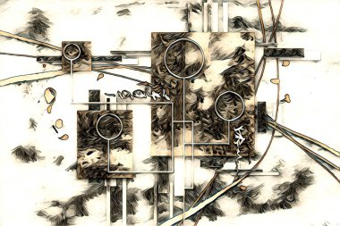 soyut renk tasarımı resim çizimi eskiz retro vintage