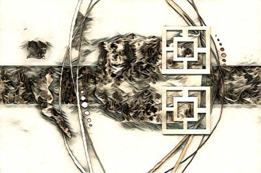 soyut renk tasarımı resim çizimi eskiz retro vintage