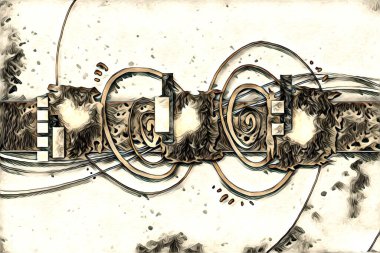 soyut renk tasarımı resim çizimi eskiz retro vintage