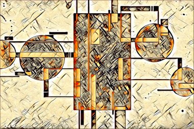 soyut renk tasarımı resim çizimi eskiz retro vintage