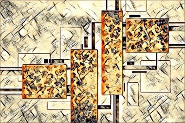 soyut renk tasarımı resim çizimi eskiz retro vintage