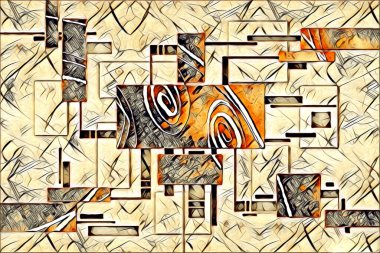 soyut renk tasarımı resim çizimi eskiz retro vintage