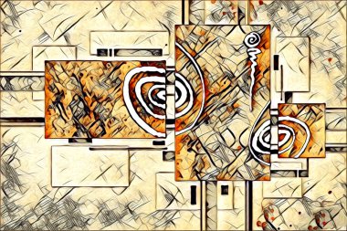 soyut renk tasarımı resim çizimi eskiz retro vintage