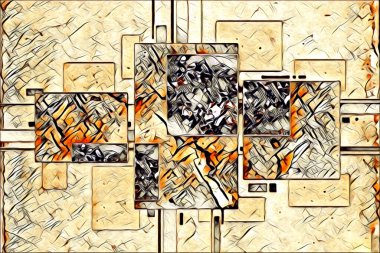 soyut renk tasarımı resim çizimi eskiz retro vintage