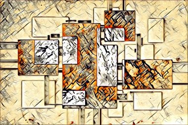 soyut renk tasarımı resim çizimi eskiz retro vintage