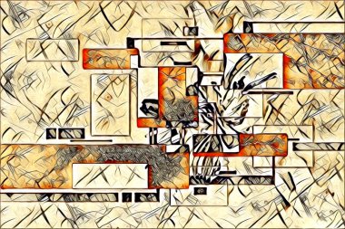 soyut renk tasarımı resim çizimi eskiz retro vintage