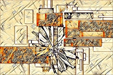 soyut renk tasarımı resim çizimi eskiz retro vintage