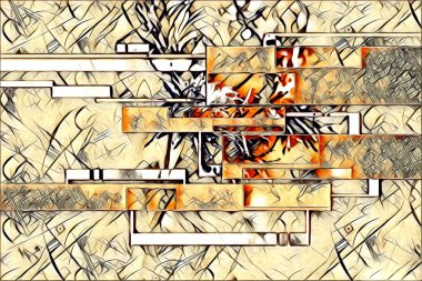 soyut renk tasarımı resim çizimi eskiz retro vintage