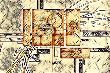 soyut renk tasarımı resim çizimi eskiz retro vintage