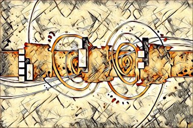 soyut renk tasarımı resim çizimi eskiz retro vintage