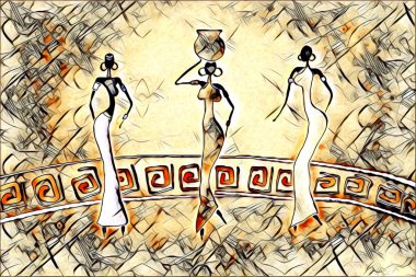 soyut renk tasarımı resim çizimi eskiz retro vintage