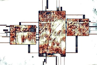 soyut renk tasarımı resim çizimi eskiz retro vintage