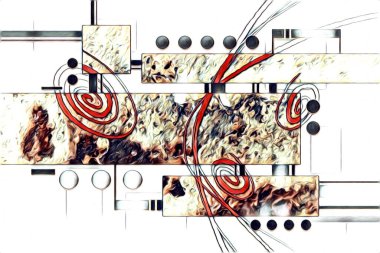 soyut renk tasarımı resim çizimi eskiz retro vintage