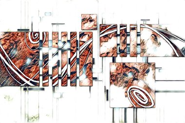 soyut renk tasarımı resim çizimi eskiz retro vintage