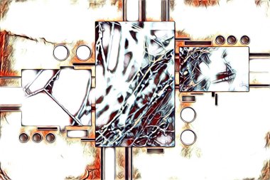 soyut renk tasarımı resim çizimi eskiz retro vintage