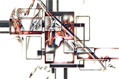 soyut renk tasarımı resim çizimi eskiz retro vintage