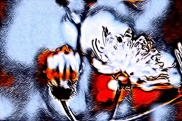 นหล นเทจก บภาพวาดศ ลปะภาพวาดดอกไม — ภาพถ่ายสต็อก