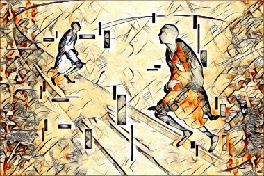 Afrikalı etnik retro vintage çizim çizimi