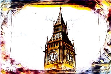 Londra sanat tasarımı çizimi çizimi eğlenceli tasarım antika retro