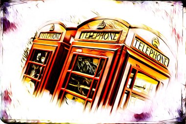 Londra sanat tasarımı çizimi çizimi eğlenceli tasarım antika retro