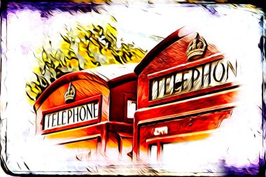 Londra sanat tasarımı çizimi çizimi eğlenceli tasarım antika retro