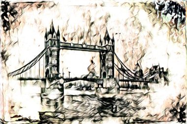 Londra sanat tasarımı çizimi çizimi eğlenceli tasarım antika retro