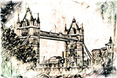 Londra sanat tasarımı çizimi çizimi eğlenceli tasarım antika retro