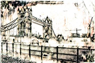 Londra sanat tasarımı çizimi çizimi eğlenceli tasarım antika retro