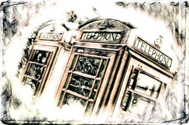 Londra sanat tasarımı çizimi çizimi eğlenceli tasarım antika retro