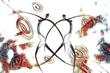 Afrikalı etnik retro vintage çizim çizimi